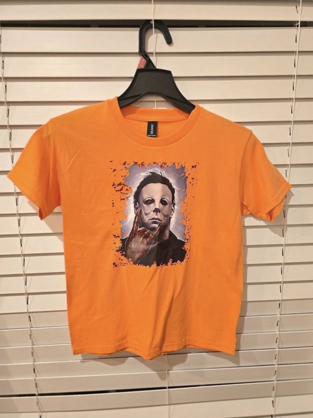 Gildan Orange Michael Myers Graphic Short Sleeve Tee